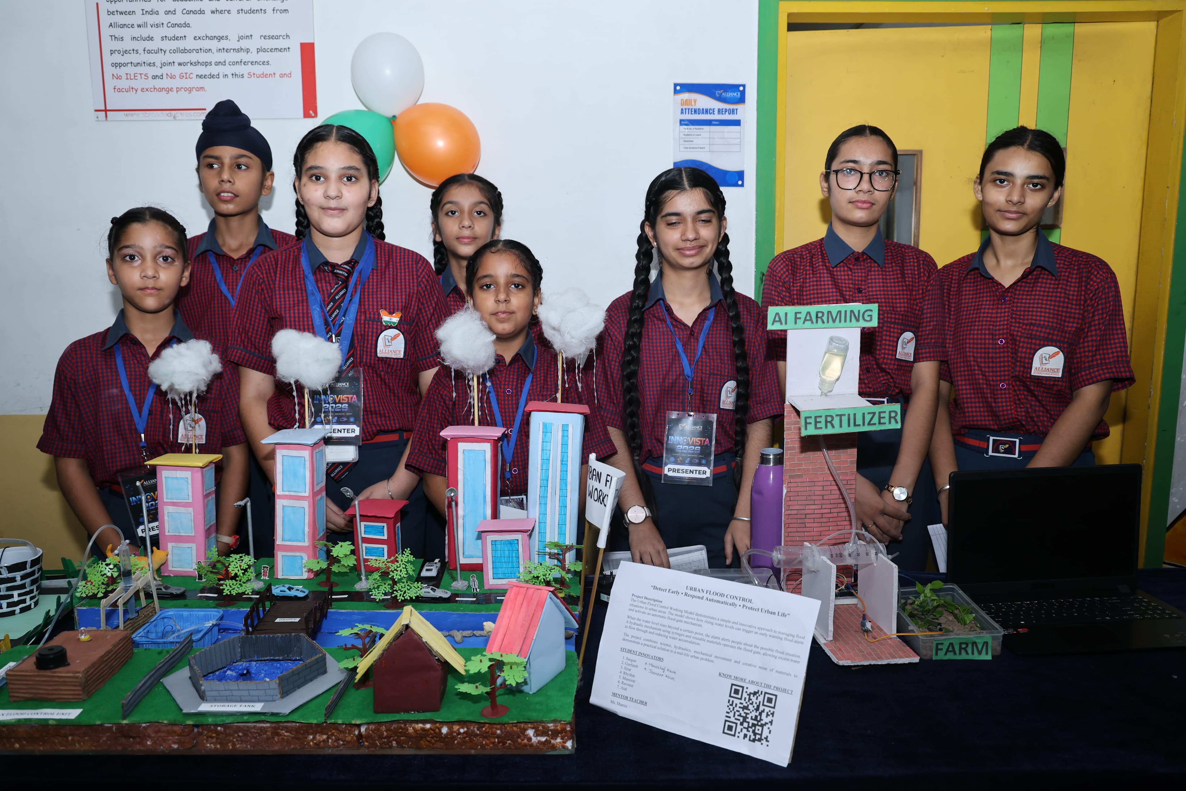 AIS students presenting an AI farming project model