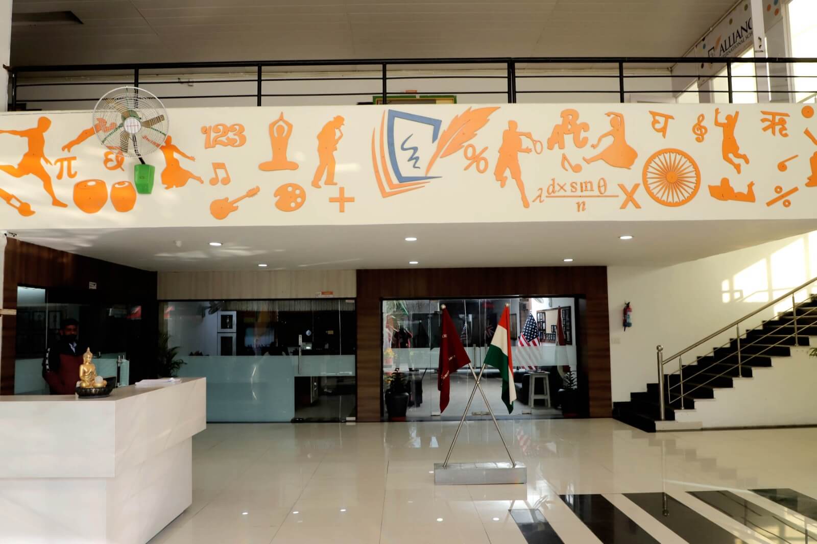 AIS indoor corridor, warm and welcoming