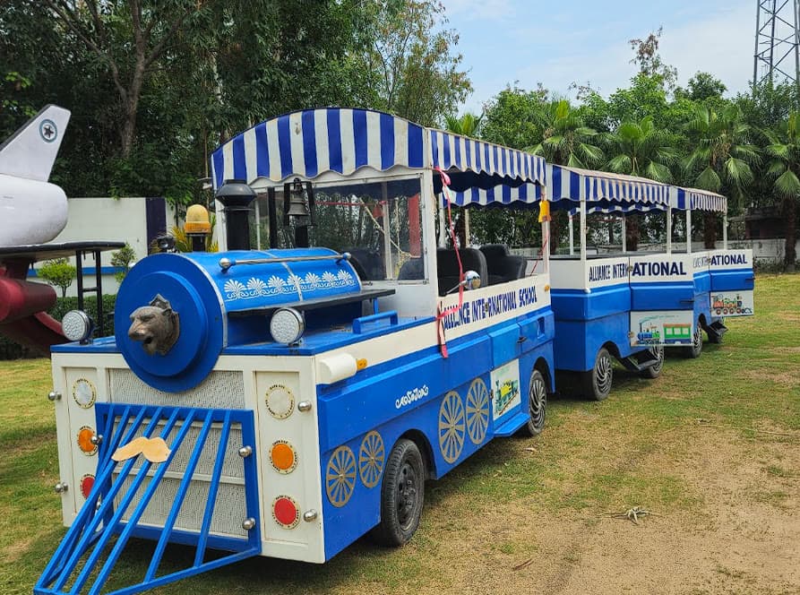 The Alliance toy train ride in the kindergarten garden